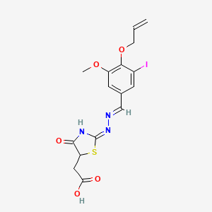 (2-{[4-(allyloxy)-3-iodo-5-methoxybenzylidene]hydrazono}-4-oxo-1,3-thiazolidin-5-yl)acetic acid