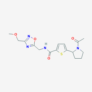 molecular formula C16H20N4O4S B6131666 5-(1-acetyl-2-pyrrolidinyl)-N-{[3-(methoxymethyl)-1,2,4-oxadiazol-5-yl]methyl}-2-thiophenecarboxamide 
