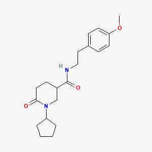 molecular formula C20H28N2O3 B6131676 1-cyclopentyl-N-[2-(4-methoxyphenyl)ethyl]-6-oxo-3-piperidinecarboxamide 