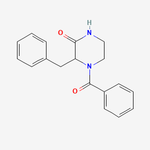 molecular formula C18H18N2O2 B6131688 4-benzoyl-3-benzyl-2-piperazinone 