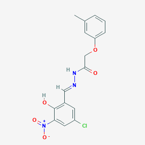 molecular formula C16H14ClN3O5 B6131693 N'-(5-chloro-2-hydroxy-3-nitrobenzylidene)-2-(3-methylphenoxy)acetohydrazide 
