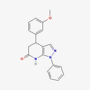 molecular formula C19H17N3O2 B6131732 4-(3-methoxyphenyl)-1-phenyl-1,4,5,7-tetrahydro-6H-pyrazolo[3,4-b]pyridin-6-one 
