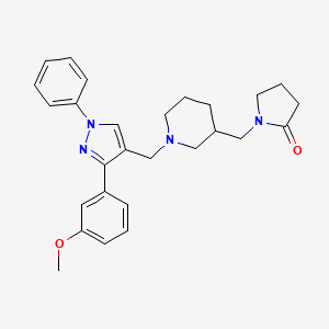 molecular formula C27H32N4O2 B6131738 1-[(1-{[3-(3-methoxyphenyl)-1-phenyl-1H-pyrazol-4-yl]methyl}-3-piperidinyl)methyl]-2-pyrrolidinone 