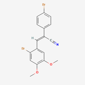 molecular formula C17H13Br2NO2 B6131744 3-(2-bromo-4,5-dimethoxyphenyl)-2-(4-bromophenyl)acrylonitrile 