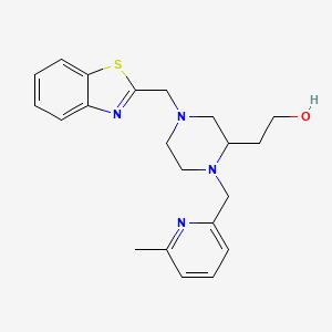 molecular formula C21H26N4OS B6131759 2-{4-(1,3-benzothiazol-2-ylmethyl)-1-[(6-methyl-2-pyridinyl)methyl]-2-piperazinyl}ethanol 