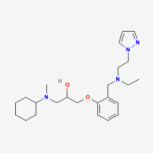 molecular formula C24H38N4O2 B6131770 1-[cyclohexyl(methyl)amino]-3-[2-({ethyl[2-(1H-pyrazol-1-yl)ethyl]amino}methyl)phenoxy]-2-propanol 