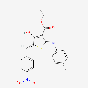 molecular formula C21H18N2O5S B6131789 ethyl 2-[(4-methylphenyl)amino]-5-(4-nitrobenzylidene)-4-oxo-4,5-dihydro-3-thiophenecarboxylate 