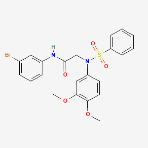 molecular formula C22H21BrN2O5S B6131797 N~1~-(3-bromophenyl)-N~2~-(3,4-dimethoxyphenyl)-N~2~-(phenylsulfonyl)glycinamide 