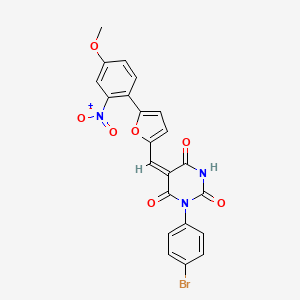 molecular formula C22H14BrN3O7 B6131804 1-(4-bromophenyl)-5-{[5-(4-methoxy-2-nitrophenyl)-2-furyl]methylene}-2,4,6(1H,3H,5H)-pyrimidinetrione 