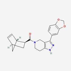 molecular formula C21H21N3O3 B6131806 3-(1,3-benzodioxol-5-yl)-5-[(1R*,2S*,4R*)-bicyclo[2.2.1]hept-5-en-2-ylcarbonyl]-4,5,6,7-tetrahydro-1H-pyrazolo[4,3-c]pyridine 