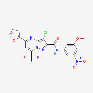 molecular formula C19H11ClF3N5O5 B6131814 3-chloro-5-(2-furyl)-N-(3-methoxy-5-nitrophenyl)-7-(trifluoromethyl)pyrazolo[1,5-a]pyrimidine-2-carboxamide 