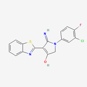 5-amino-4-(1,3-benzothiazol-2-yl)-1-(3-chloro-4-fluorophenyl)-1,2-dihydro-3H-pyrrol-3-one