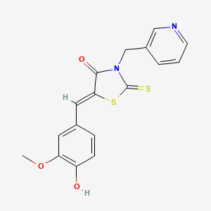 5-(4-hydroxy-3-methoxybenzylidene)-3-(3-pyridinylmethyl)-2-thioxo-1,3-thiazolidin-4-one