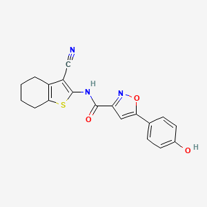 molecular formula C19H15N3O3S B6131879 N-(3-cyano-4,5,6,7-tetrahydro-1-benzothien-2-yl)-5-(4-hydroxyphenyl)-3-isoxazolecarboxamide 