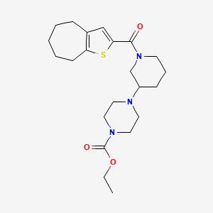 molecular formula C22H33N3O3S B6131885 ethyl 4-[1-(5,6,7,8-tetrahydro-4H-cyclohepta[b]thien-2-ylcarbonyl)-3-piperidinyl]-1-piperazinecarboxylate 