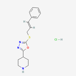 4-{5-[(3-phenyl-2-propen-1-yl)thio]-1,3,4-oxadiazol-2-yl}piperidine hydrochloride