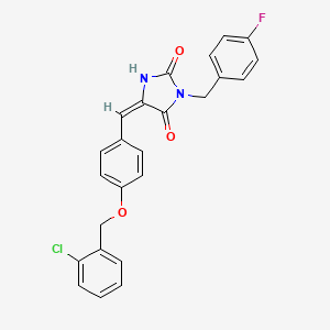 5-{4-[(2-chlorobenzyl)oxy]benzylidene}-3-(4-fluorobenzyl)-2,4-imidazolidinedione