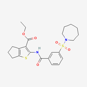 ethyl 2-{[3-(1-azepanylsulfonyl)benzoyl]amino}-5,6-dihydro-4H-cyclopenta[b]thiophene-3-carboxylate