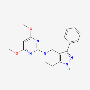 molecular formula C18H19N5O2 B6131925 5-(4,6-dimethoxy-2-pyrimidinyl)-3-phenyl-4,5,6,7-tetrahydro-1H-pyrazolo[4,3-c]pyridine 