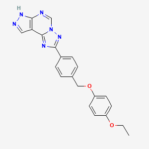 2-{4-[(4-ethoxyphenoxy)methyl]phenyl}-7H-pyrazolo[4,3-e][1,2,4]triazolo[1,5-c]pyrimidine