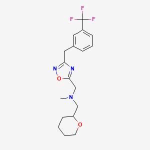 N-methyl-1-(tetrahydro-2H-pyran-2-yl)-N-({3-[3-(trifluoromethyl)benzyl]-1,2,4-oxadiazol-5-yl}methyl)methanamine