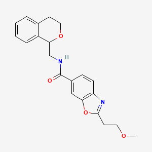 N-(3,4-dihydro-1H-isochromen-1-ylmethyl)-2-(2-methoxyethyl)-1,3-benzoxazole-6-carboxamide