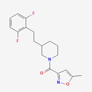 molecular formula C18H20F2N2O2 B6132045 3-[2-(2,6-difluorophenyl)ethyl]-1-[(5-methyl-3-isoxazolyl)carbonyl]piperidine 