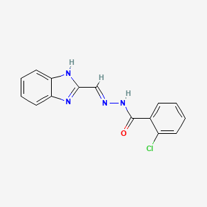 molecular formula C15H11ClN4O B6132050 N'-(1H-benzimidazol-2-ylmethylene)-2-chlorobenzohydrazide 