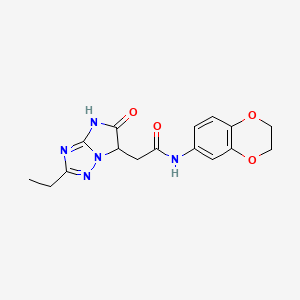 molecular formula C16H17N5O4 B6132055 N-(2,3-dihydro-1,4-benzodioxin-6-yl)-2-(2-ethyl-5-oxo-5,6-dihydro-4H-imidazo[1,2-b][1,2,4]triazol-6-yl)acetamide 