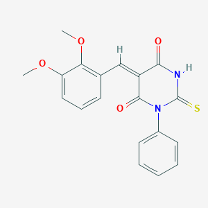 molecular formula C19H16N2O4S B6132070 5-(2,3-dimethoxybenzylidene)-1-phenyl-2-thioxodihydro-4,6(1H,5H)-pyrimidinedione 