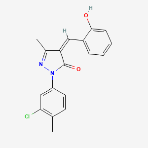 molecular formula C18H15ClN2O2 B6132073 2-(3-chloro-4-methylphenyl)-4-(2-hydroxybenzylidene)-5-methyl-2,4-dihydro-3H-pyrazol-3-one 