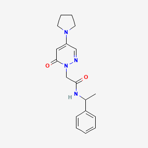 molecular formula C18H22N4O2 B6132093 2-[6-oxo-4-(1-pyrrolidinyl)-1(6H)-pyridazinyl]-N-(1-phenylethyl)acetamide 