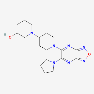 molecular formula C18H27N7O2 B6132098 1'-[6-(1-pyrrolidinyl)[1,2,5]oxadiazolo[3,4-b]pyrazin-5-yl]-1,4'-bipiperidin-3-ol 