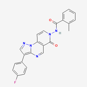 molecular formula C23H16FN5O2 B6132099 N-[3-(4-fluorophenyl)-6-oxopyrazolo[1,5-a]pyrido[3,4-e]pyrimidin-7(6H)-yl]-2-methylbenzamide 