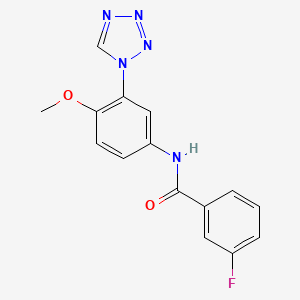3-fluoro-N-[4-methoxy-3-(1H-tetrazol-1-yl)phenyl]benzamide
