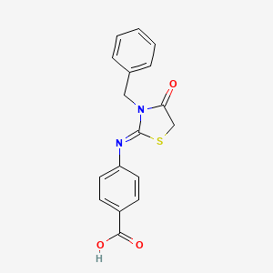 4-[(3-benzyl-4-oxo-1,3-thiazolidin-2-ylidene)amino]benzoic acid
