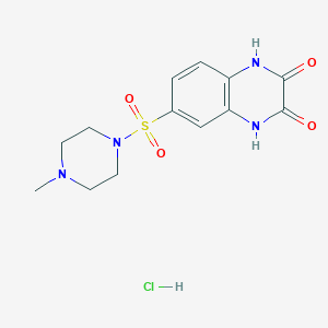 molecular formula C13H17ClN4O4S B6132179 6-[(4-methyl-1-piperazinyl)sulfonyl]-1,4-dihydro-2,3-quinoxalinedione hydrochloride 