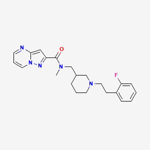 molecular formula C22H26FN5O B6132186 N-({1-[2-(2-fluorophenyl)ethyl]-3-piperidinyl}methyl)-N-methylpyrazolo[1,5-a]pyrimidine-2-carboxamide 