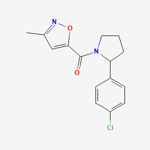 molecular formula C15H15ClN2O2 B6132189 5-{[2-(4-chlorophenyl)-1-pyrrolidinyl]carbonyl}-3-methylisoxazole 