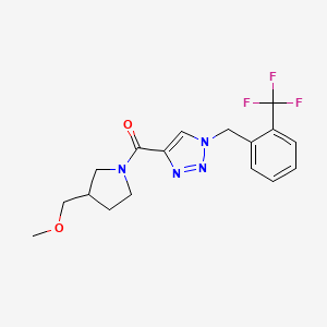 molecular formula C17H19F3N4O2 B6132192 4-{[3-(methoxymethyl)-1-pyrrolidinyl]carbonyl}-1-[2-(trifluoromethyl)benzyl]-1H-1,2,3-triazole 