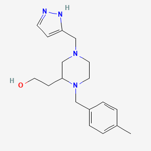2-[1-(4-methylbenzyl)-4-(1H-pyrazol-3-ylmethyl)-2-piperazinyl]ethanol
