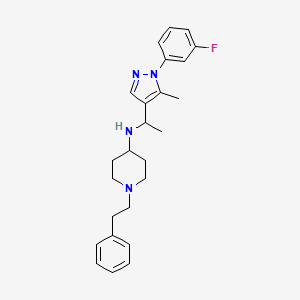 molecular formula C25H31FN4 B6132197 N-{1-[1-(3-fluorophenyl)-5-methyl-1H-pyrazol-4-yl]ethyl}-1-(2-phenylethyl)-4-piperidinamine 