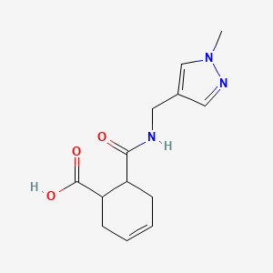 molecular formula C13H17N3O3 B6132198 6-({[(1-methyl-1H-pyrazol-4-yl)methyl]amino}carbonyl)-3-cyclohexene-1-carboxylic acid 