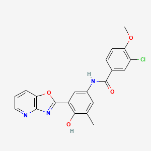 molecular formula C21H16ClN3O4 B6132203 3-chloro-N-(4-hydroxy-3-methyl-5-[1,3]oxazolo[4,5-b]pyridin-2-ylphenyl)-4-methoxybenzamide 