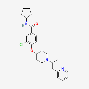 molecular formula C25H32ClN3O2 B6132207 3-chloro-N-cyclopentyl-4-({1-[1-methyl-2-(2-pyridinyl)ethyl]-4-piperidinyl}oxy)benzamide 