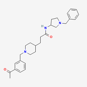 molecular formula C28H37N3O2 B6132246 3-[1-(3-acetylbenzyl)-4-piperidinyl]-N-(1-benzyl-3-pyrrolidinyl)propanamide 