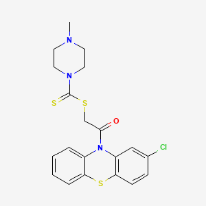 molecular formula C20H20ClN3OS3 B6132248 2-(2-chloro-10H-phenothiazin-10-yl)-2-oxoethyl 4-methyl-1-piperazinecarbodithioate 