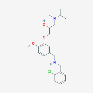 molecular formula C22H31ClN2O3 B6132252 1-(5-{[(2-chlorobenzyl)amino]methyl}-2-methoxyphenoxy)-3-[isopropyl(methyl)amino]-2-propanol 