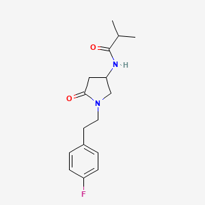 molecular formula C16H21FN2O2 B6132257 N-{1-[2-(4-fluorophenyl)ethyl]-5-oxo-3-pyrrolidinyl}-2-methylpropanamide 