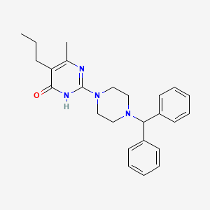 molecular formula C25H30N4O B6132263 2-[4-(diphenylmethyl)-1-piperazinyl]-6-methyl-5-propyl-4(3H)-pyrimidinone 